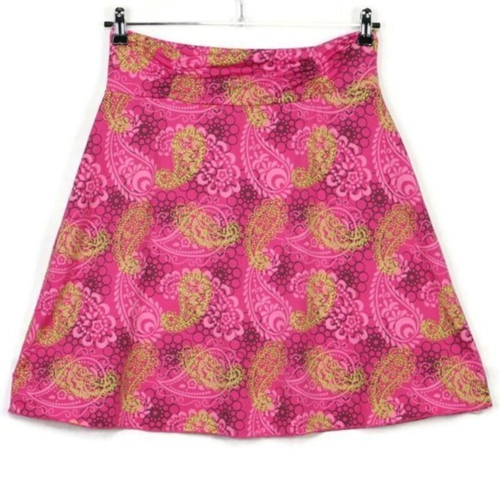 Tranquility by Colorado Clothing‎ A-Line Skirt Pink Paisley Stretch M Medium
